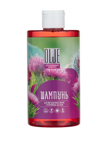 OLJE Натуральный шампунь для окрашенных волос с репейным маслом для поврежденных волос 450 мл в Пскове
